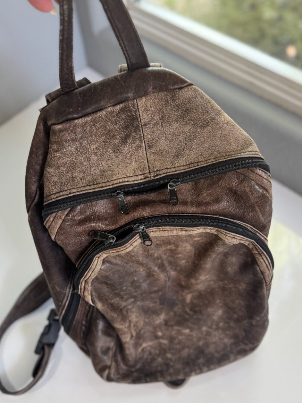 Leather Backpack Knapsack - Picture 5 of 5
